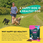 Happy Go Healthy Suplemento para Piel y Pelaje para Perros | Con Omega-3 y Probióticos | 21 porciones