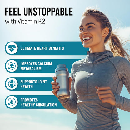 MERRY VITA Vitamina D3 K2 10000 UI + 200 mcg MK7 - 300 Cápsulas Blandas Veganas