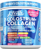 Calostro Bovino en Polvo + Colágeno con L-Glutamina, Vitaminas D, K2, C y Probióticos | Clean Nutra