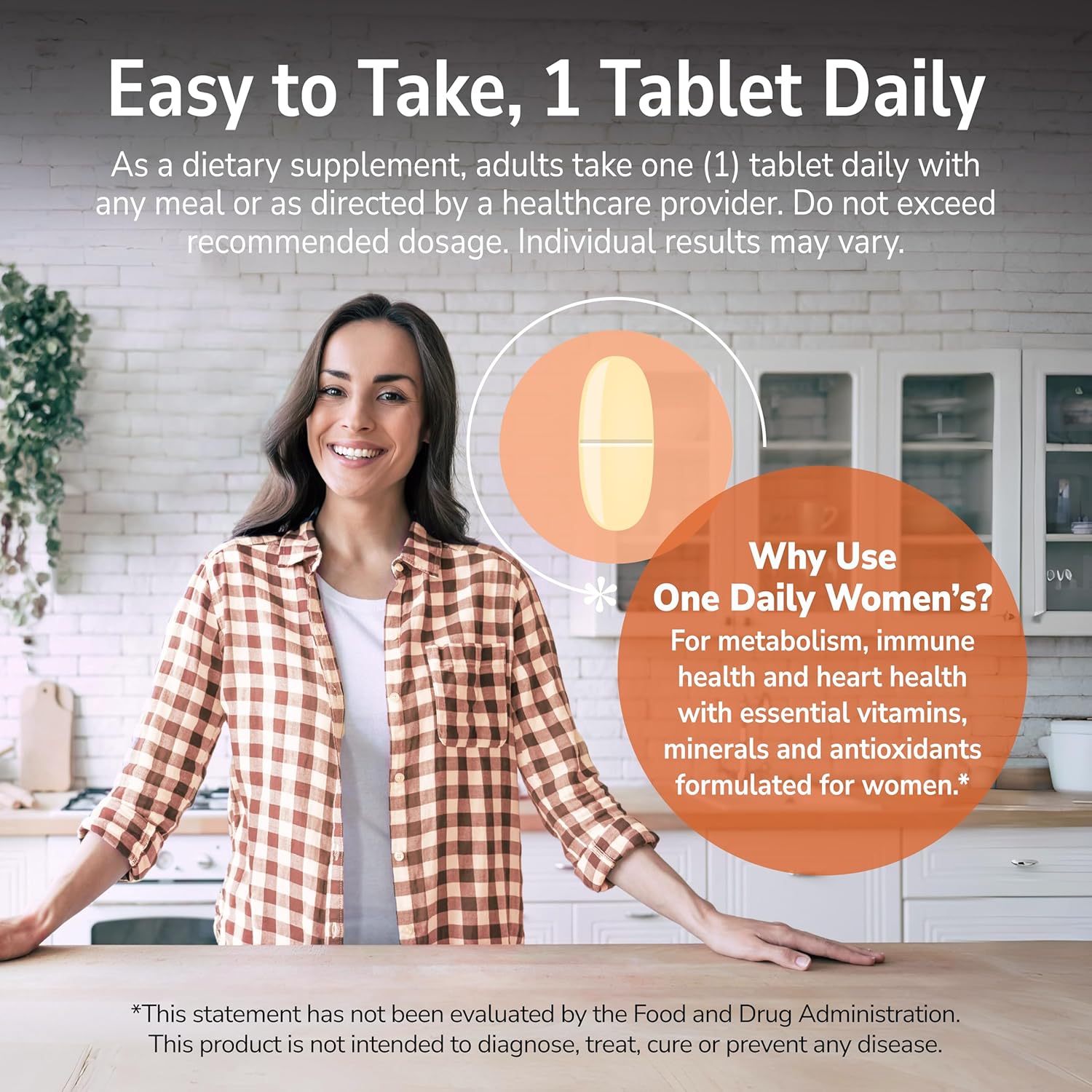 21st Century One Daily Tabletas para mujeres, 100 comprimidos