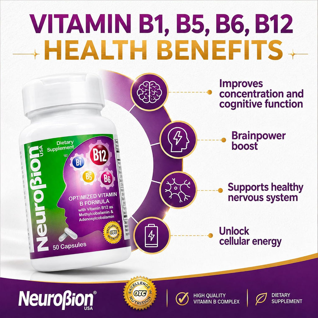 Neurobion Optimized Classic Formula B12 Metilcobalamina - 50 Cápsulas