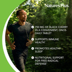NaturesPlus Herbal Actives Black Cherry - 30 Comprimidos - Apoyo Antioxidante de Liberación Prolongada - Vegetariano, Sin Gluten