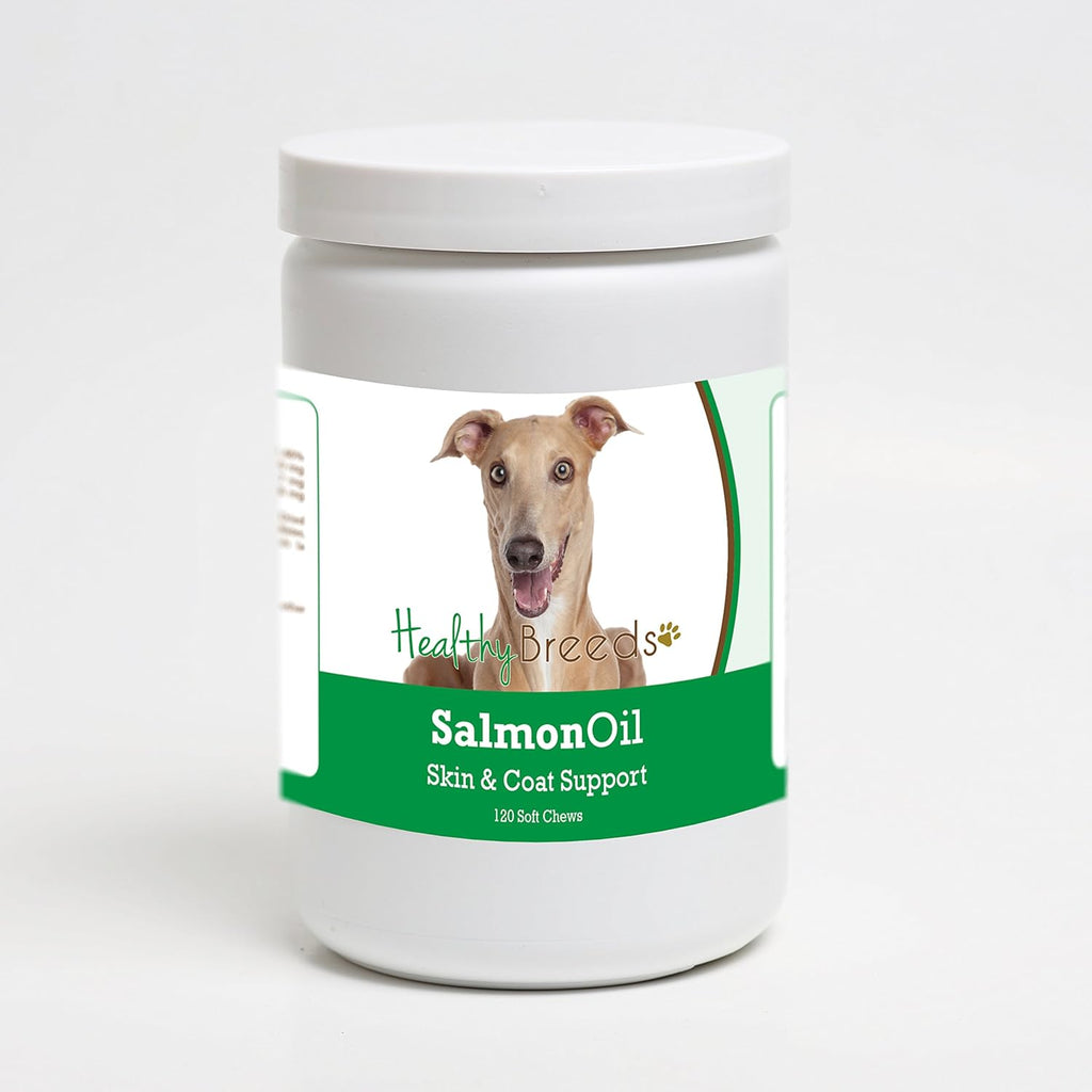 Healthy Breeds Golosinas Blandas de Aceite de Salmón para Perros Italian Greyhound, 120 Unidades