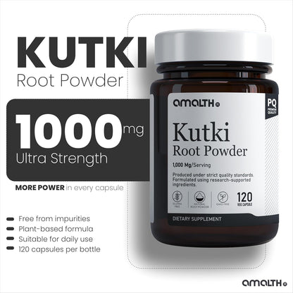 AMALTH Kutki Capsules 1000 mg | Extracto de Raíz de Kutki | Picrorhiza Kurroa | 120 Cápsulas Veganas – Image 6