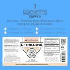 FWS L-Teanina Gotas Líquidas - 200mg por dosis, L-Teanina Pura 99%, Orgánico, Vegano