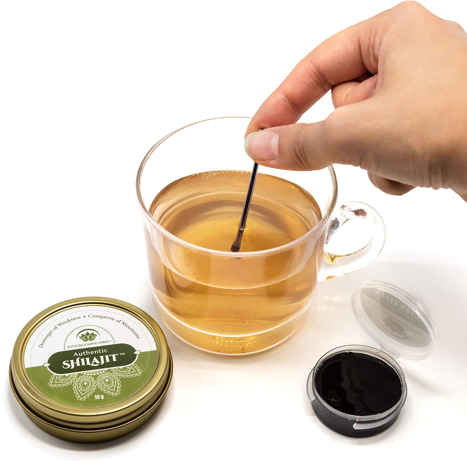 Auténtico Shilajit – Resina Pura de Grado Oro del Himalaya con Ácido Fúlvico y Minerales Traza | Lotus Blooming Herbs | 10 Gramos