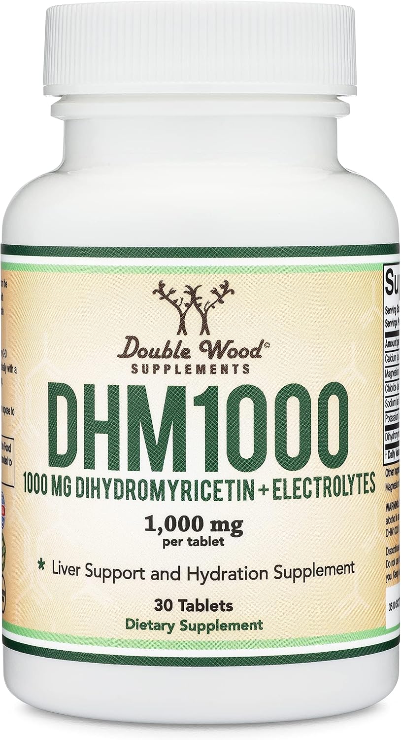 DHM1000 Dihidromiricetina (DHM) Tabletas - 1.000mg por Cápsula (30 Unidades) con Electrolitos
