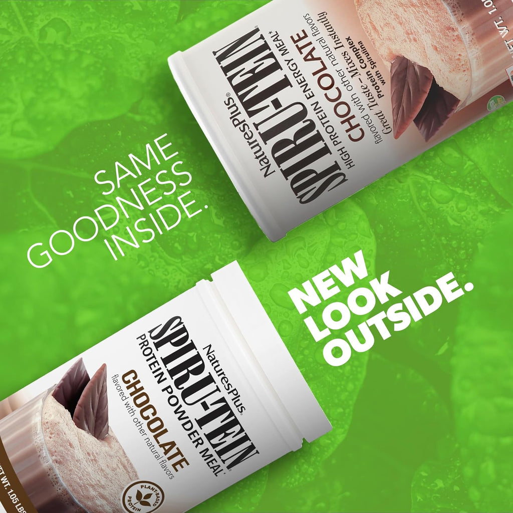 NaturesPlus SPIRU-TEIN, Chocolate - 476 g - Proteína Vegetal en Polvo
