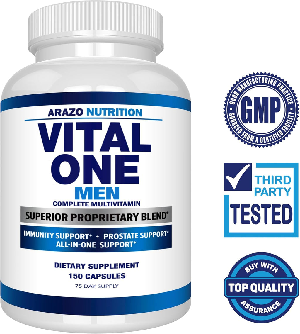 Arazo Nutrition Vital One Multivitamínico para Hombres - Complemento Alimenticio con Superalimentos - 150 Cápsulas Veganas