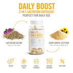 Munchkin® Milkmakers® Daily Boost 2 en 1 Suplemento para la Lactancia - Sin Fenogreco, 60 Cápsulas