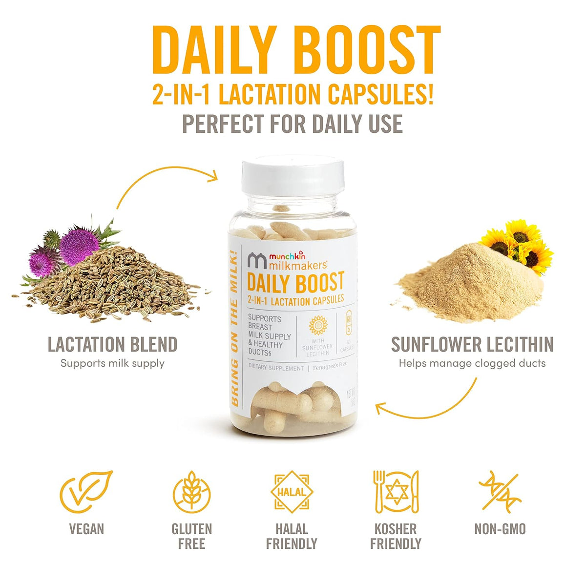 Munchkin® Milkmakers® Daily Boost 2 en 1 – Ruda cabruna (Galega officinalis) : conocida como galactagogo en la – Image 2
