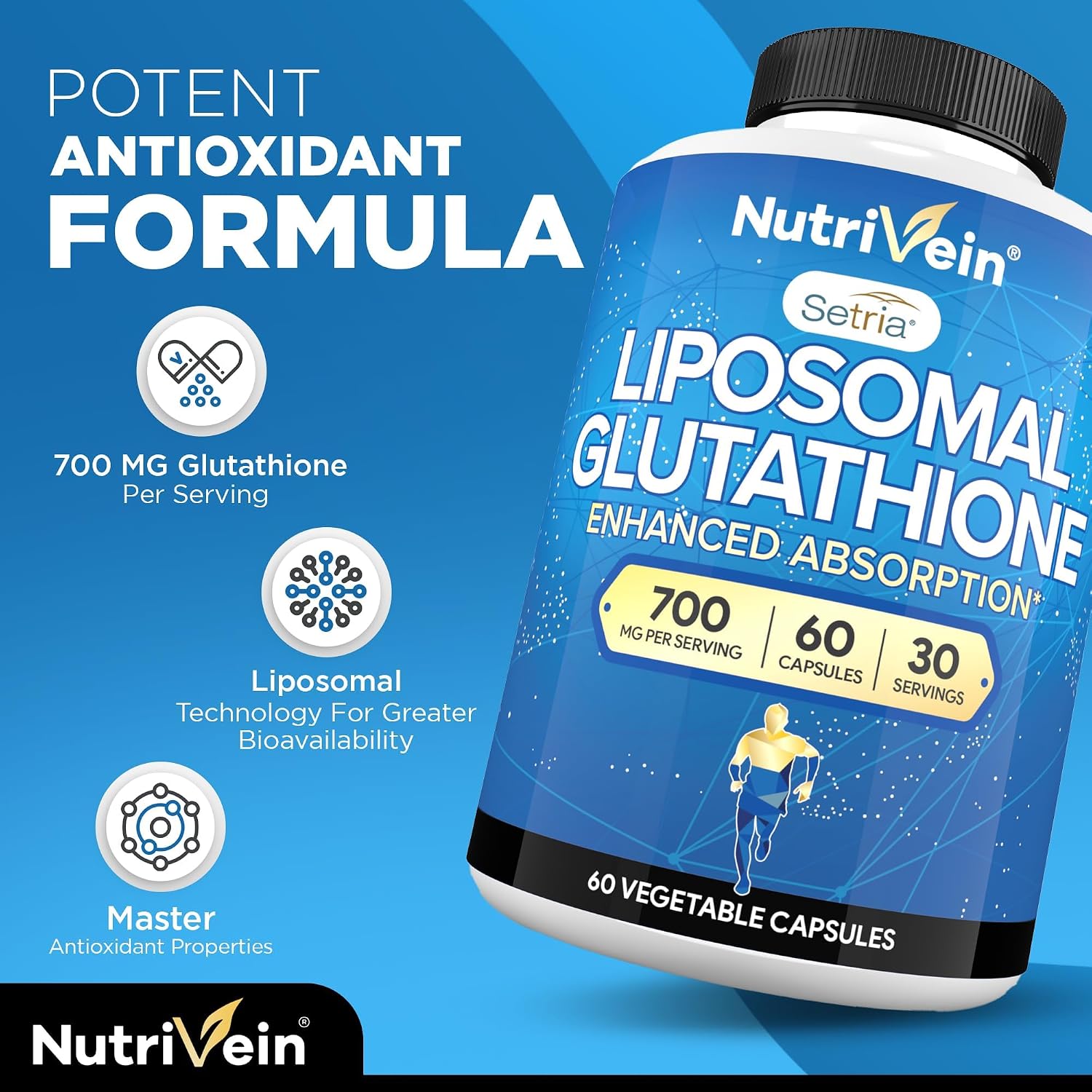 Nutrivein Premium Glutatión Liposomal 700 mg – 60 Cápsulas