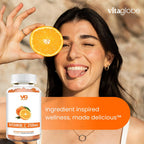VITA GLOBE Gomitas de Vitamina C 250 mg con Colágeno, Vegano, Sabor Naranja, 60 unidades (Paquete de 2)