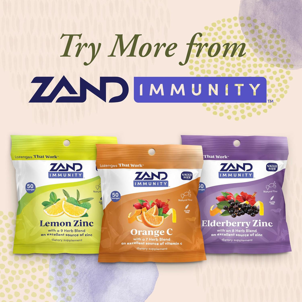 ZAND Immunity Orange C Pastillas de Vitamina C para la Garganta, 2 Paquetes (100 pastillas)