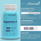 LongLifeNutri Huperzina A 200mcg - 180 Cápsulas Vegetarianas