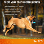 Pet MD Omega Bites de Salmón para Perros - Suplemento de Omega 3 y 6 con DHA y EPA - 60 Masticables