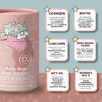 MAKE TIME Brain Health Powder - Suplemento en Polvo para Mujer (Salud Cerebral, Energía y Belleza) - 7.4 oz (30 raciones)