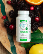 Carson Life Biotina 60 Comprimidos - Vitamina B7 para Cabello, Piel y Uñas - Metabolismo Energético - Sin Sabor