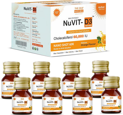 Nuvit D3 Vitamina D3 60000 IU Nano Shots - 8 – Huesos normales: La vitamina D contribuye al mantenimiento de los – Image 1