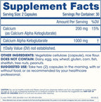 ProHealth Ca-AKG Suplemento de Alfa-cetoglutarato de Calcio (1000 mg, 60 Cápsulas)