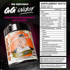 Gamer Supps GG Energy - Grandma's Ashes (100 Servicios) - Mezcla de energía y nootrópicos para gaming, baja en calorías, sin azúcar, con cafeína y vitaminas