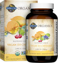 Garden of Life Organics Vitamina D3 Vegana con Hongos Orgánicos - 30 Tabletas Masticables Sabor Limón Frambuesa