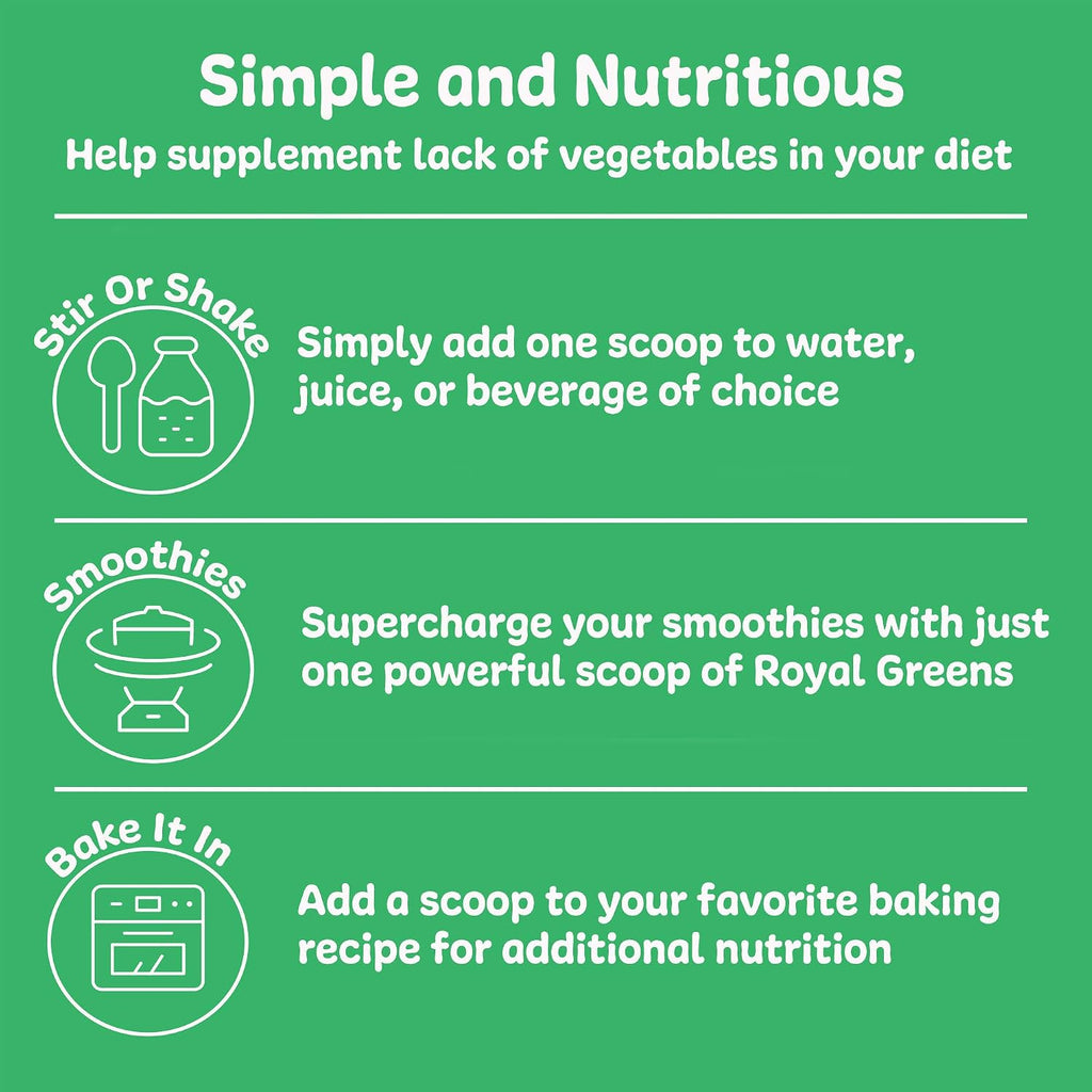 Royal Greens Superfood Powder | Polvo de Superalimentos Verdes con Probióticos y Enzimas | 305g (30 Días)