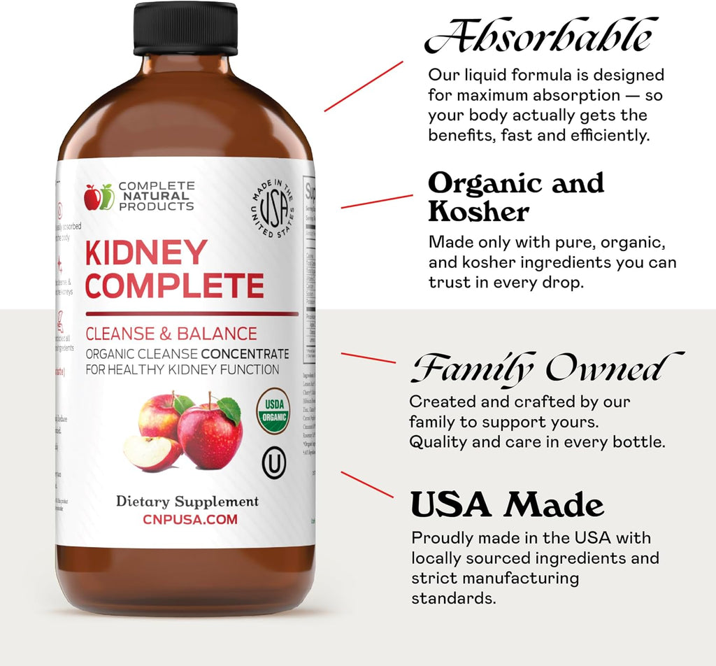 Complete Natural Products Kidney Complete - Suplemento Líquido para Riñones, 473 ml