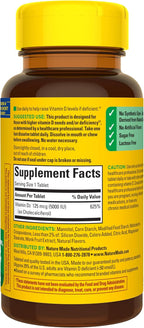Nature Made Vitamina D3 5000 IU (125 mcg) Extra Strength, Comprimidos Bucodispersables Sin Azúcar, 70 Unidades