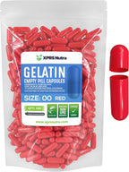 XPRS Nutra Cápsulas Vacías Tamaño 00 - 500 uds - Gelatina Bovina (Rojo)