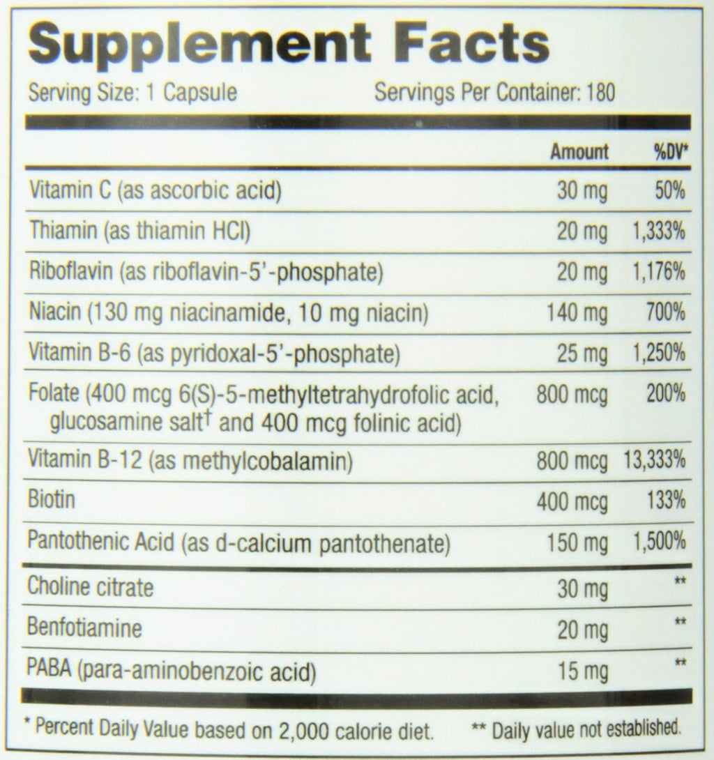 NuMedica B-Replete - B Vitamin Complex, 180 Veggie Caps