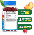 Lifeable Gominolas de Vitamina B12 Sin Azúcar | 1000 mcg | Sabor Fresa | Apoyo Energía y Metabolismo | 90 Gominolas