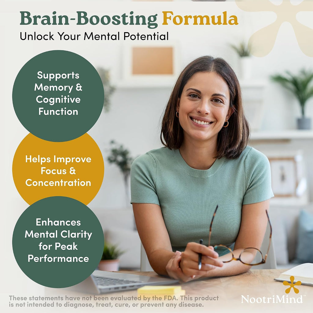 Nootrimind Complex 40 en 1 - Suplemento Nootrópico con Bacopa, DMAE y B12 para Memoria y Enfoque