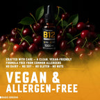 Vitamina B12 Líquida 5000 mcg, Gotas Sublinguales de Metilcobalamina, Sabor a Cereza, Vegano, 60 dosis, 60 ml