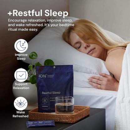 ION* Restful Sleep - Mezcla en polvo para – L-Teanina: Aminoácido que se encuentra en el té verde. Puede ayudar a – Image 3