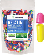 XPRS Nutra Cápsulas Vacías Tamaño 5 - 1000 Unidades - Gelatina Bovina - Cápsulas Pequeñas para Rellenar - Multicolor