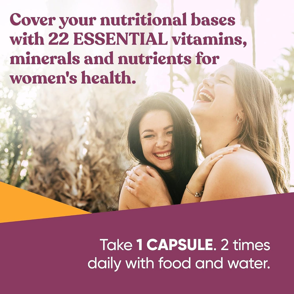 Eu Natural Next Gen Multivitamínico para Mujeres - 22 Vitaminas Optimizadas para Inmunidad, Energía, Huesos y Belleza - 60 Cápsulas Vegetales