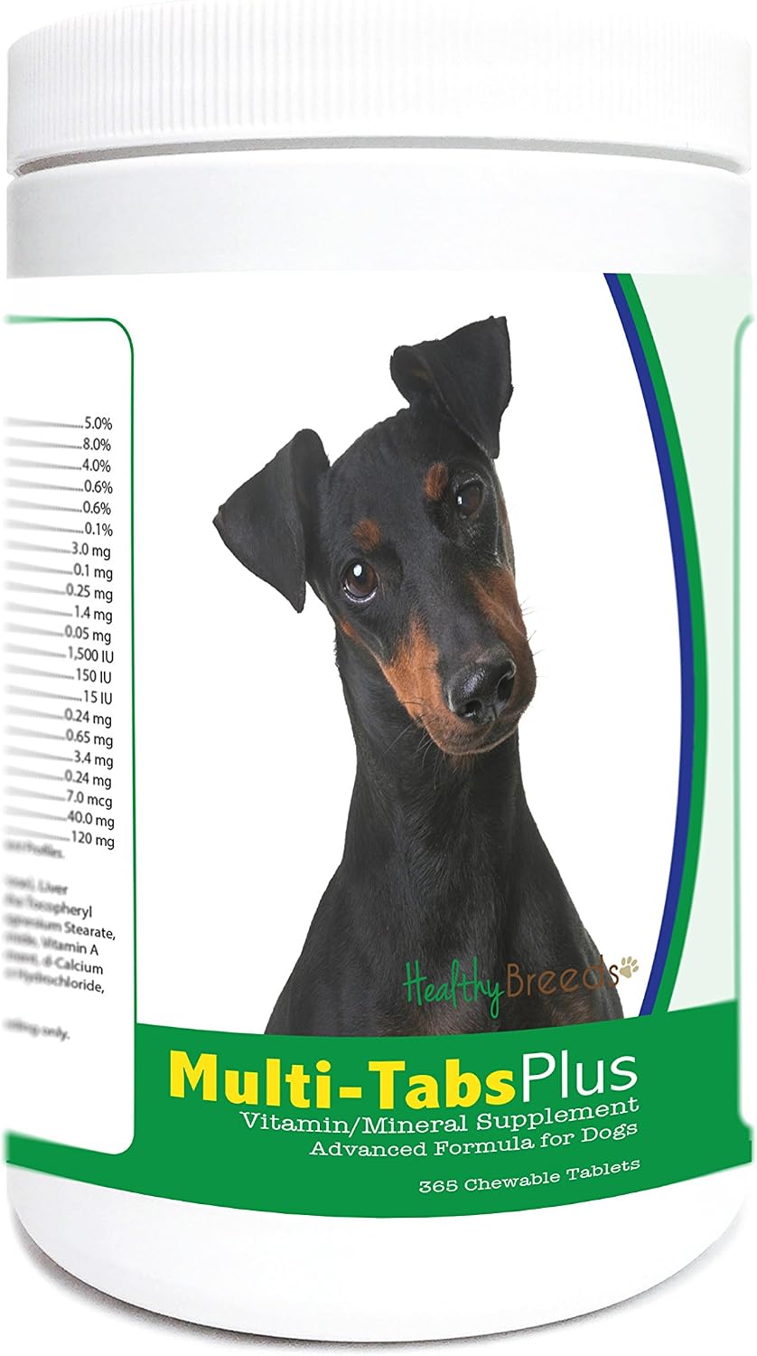 Healthy Breeds Manchester Terrier Multi-Tabs Plus - 365 Comprimidos Masticables Multivitamínicos para Perros