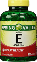 Spring Valley Vitamina E 400 UI, 500 Cápsulas Blandas