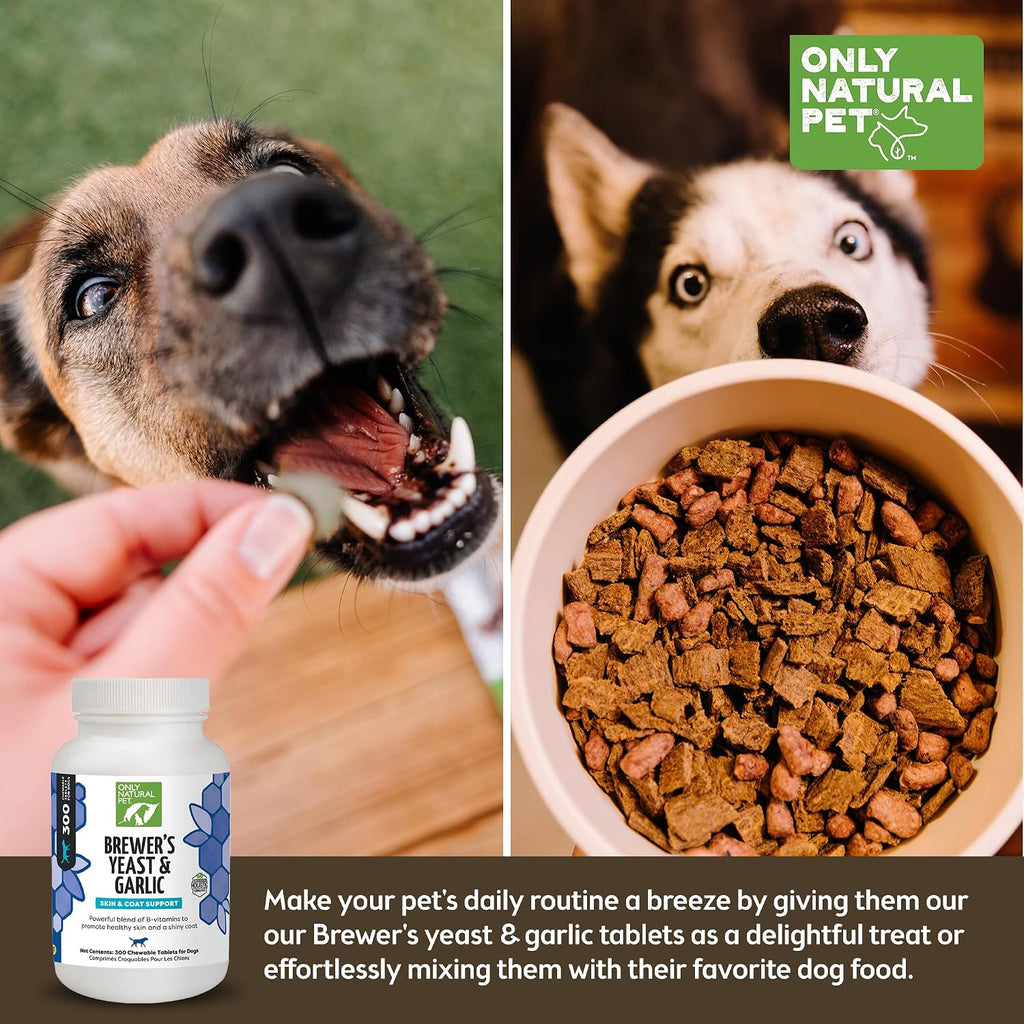 Only Natural Pet Masticables de Levadura de Cerveza y Ajo - 300 Comprimidos (3 Paquetes)