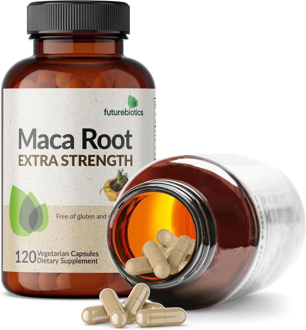 Futurebiotics Maca Root Extra Strength – 120 Cápsulas Vegetales – Apoyo para Energía, Vitalidad y Salud Reproductiva