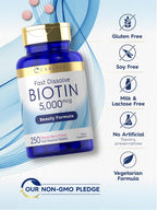 Carlyle Biotina 5000mcg - 250 Comprimidos de Disolución Rápida