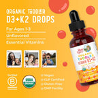 MaryRuth's Organics Gotas de Vitamina D3 y K2 para Niños Pequeños - 30 ml