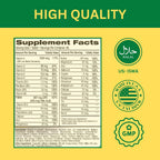 Greenfield Nutritions Multivitamínico Halal para Mujeres y Hombres - 60 Comprimidos sin Gelatina con 27+ Vitaminas y Minerales