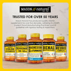 MASON NATURAL Suplemento Premium para Cabello, Piel y Uñas con Biotina y Vitaminas A, C, E y Complejo B, 60 Cápsulas