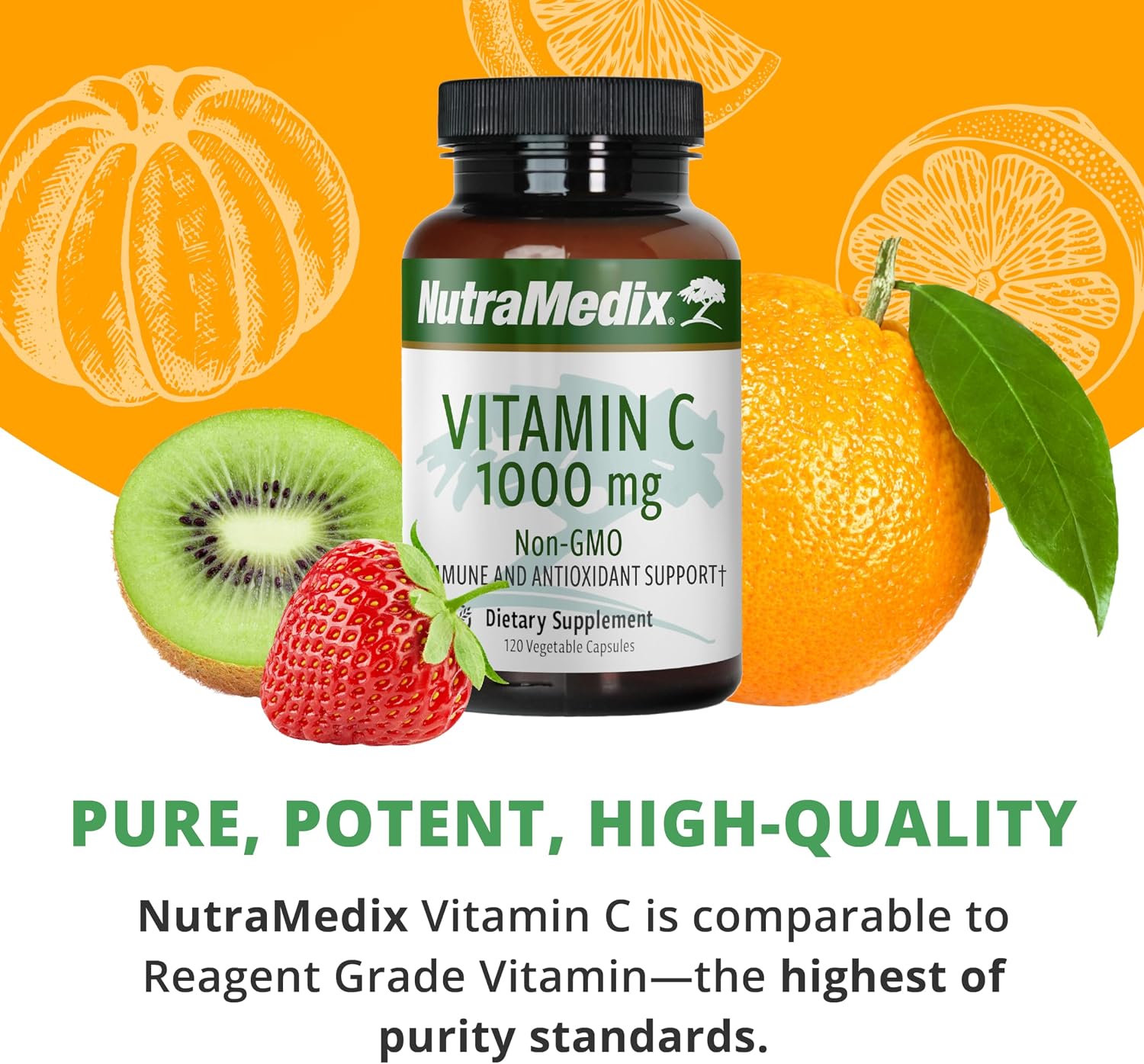 NutraMedix Vitamina C 1000 mg - 120 Cápsulas Vegetarianas