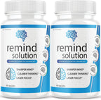 Remind Solution for Memory - Suplemento Cognitivo Avanzado, 120 Cápsulas (2 Envases)