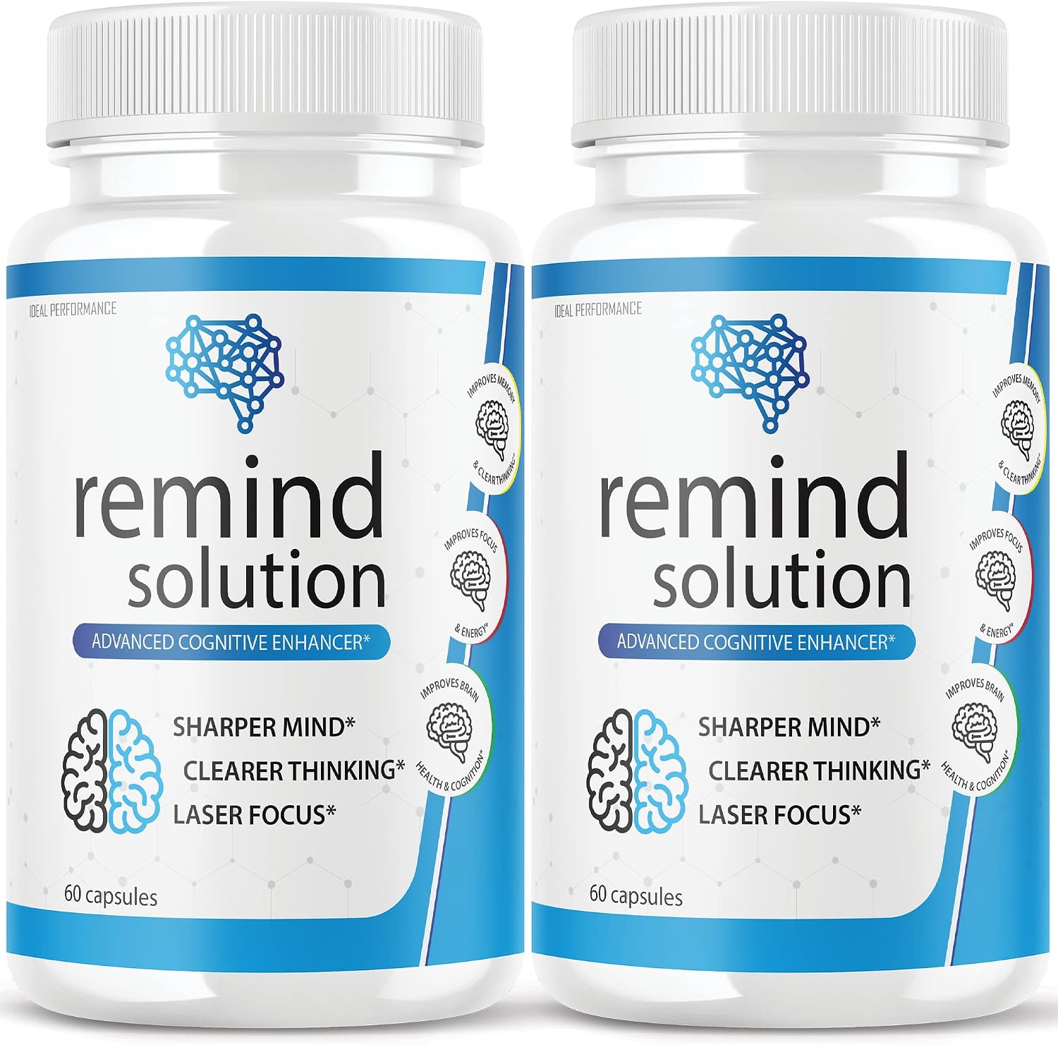 Remind Solution for Memory - Suplemento Cognitivo Avanzado, 120 Cápsulas (2 Envases)