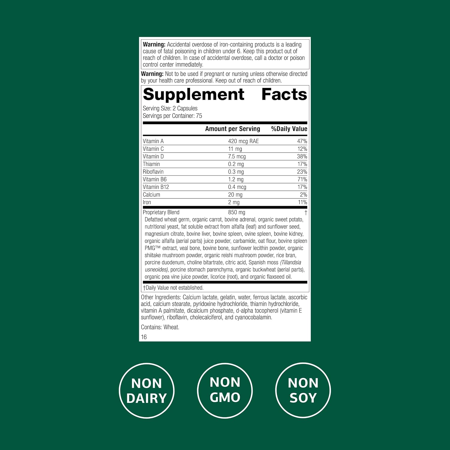 Standard Process Catalyn con Hierro - Apoyo al Metabolismo Energético - 150 Cápsulas
