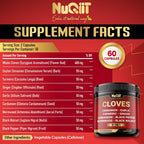 9in1 Clove Supplement Rich in Vitamins & Minerals for Digestive, Immune System, Bone & Heart Health with Cinnamon, Turmeric, Ginger, Cardamom, Garlic, Wormwood, Black Walnut - 60 Capsules - 30 Days